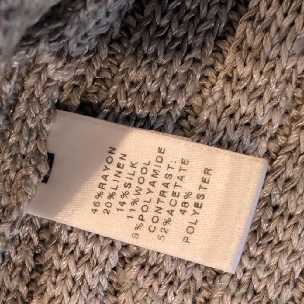 St. John Ribbed Knit Full Zip Sweater Linen Wool Silk Blend - Picture 7 of 8